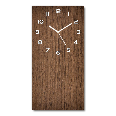 Reloj de vidrio vertical Fondo de madera