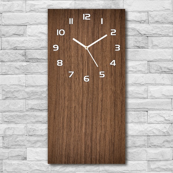 Reloj de vidrio vertical Fondo de madera