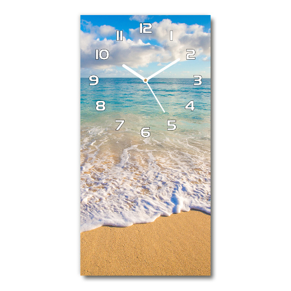 Reloj de vidrio vertical Playa tropical