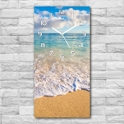 Reloj de vidrio vertical Playa tropical