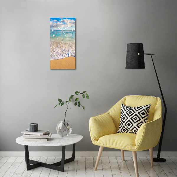 Reloj de vidrio vertical Playa tropical