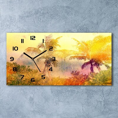 Reloj rectangular Palmeras de colores