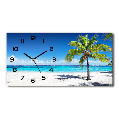 Reloj de cristal horizontal Playa tropical