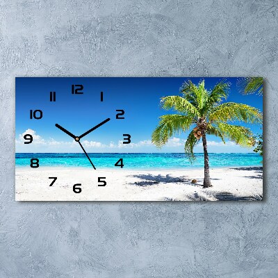 Reloj de cristal horizontal Playa tropical