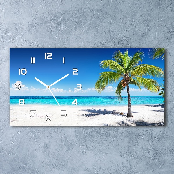 Reloj de cristal horizontal Playa tropical