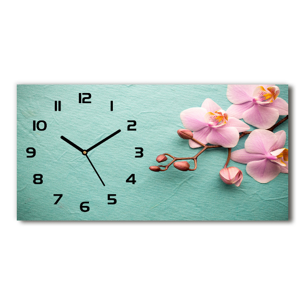 Reloj de cristal horizontal Orquídea