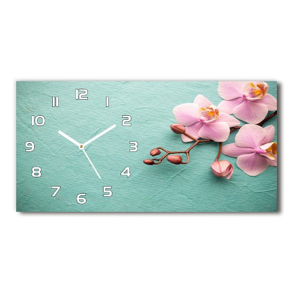 Reloj de cristal horizontal Orquídea