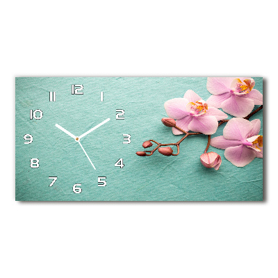 Reloj de cristal horizontal Orquídea