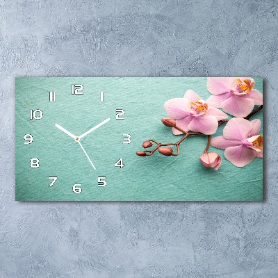 Reloj de cristal horizontal Orquídea