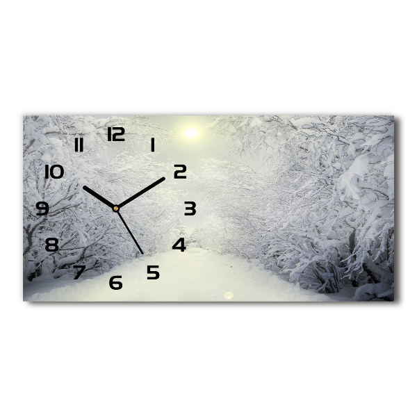 Reloj rectangular Hermoso bosque en invierno