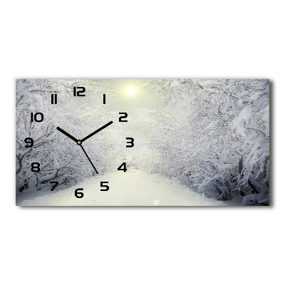 Reloj rectangular Hermoso bosque en invierno