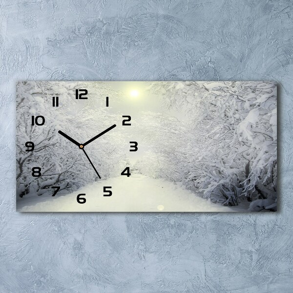Reloj rectangular Hermoso bosque en invierno