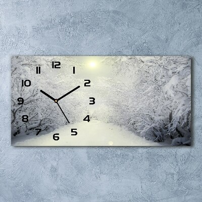 Reloj rectangular Hermoso bosque en invierno