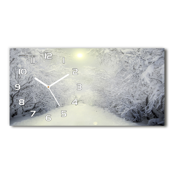 Reloj rectangular Hermoso bosque en invierno