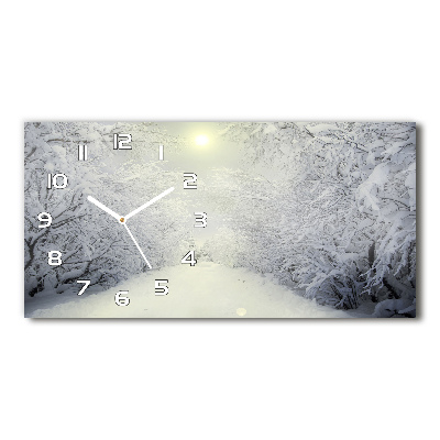 Reloj rectangular Hermoso bosque en invierno