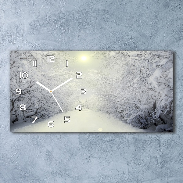 Reloj rectangular Hermoso bosque en invierno