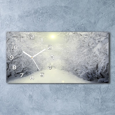 Reloj rectangular Hermoso bosque en invierno