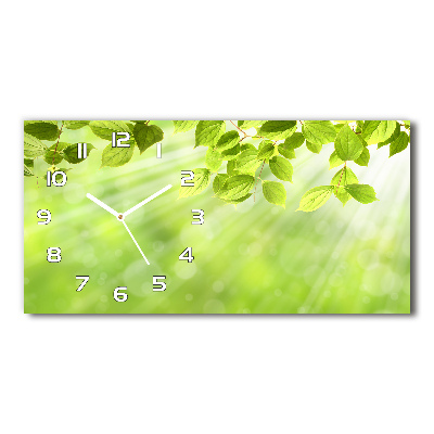 Reloj de cristal horizontal Hojas