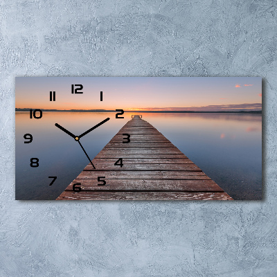 Reloj horizontal Muelle de madera