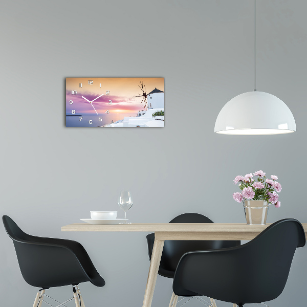 Reloj de cristal horizontal Santorini, grecia