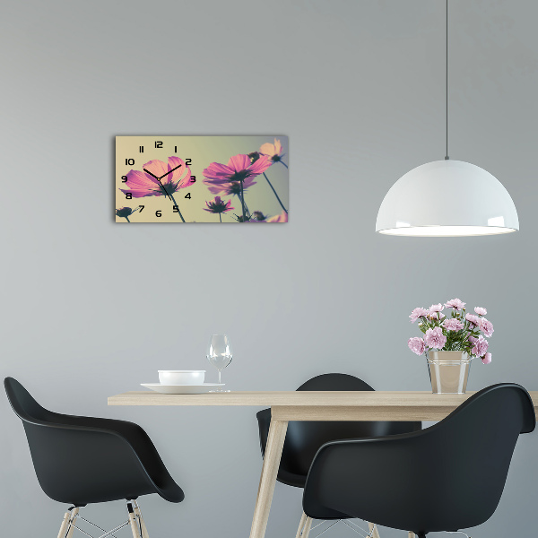 Reloj horizontal Flores rosas