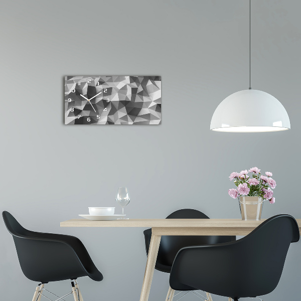 Reloj de cristal horizontal Triángulos abstractos