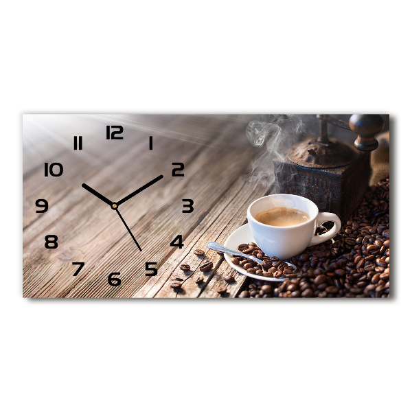 Reloj de cristal horizontal Café de la mañana