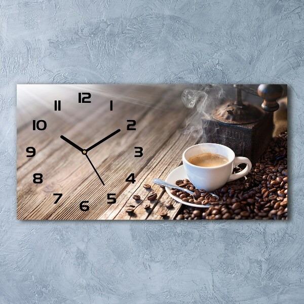 Reloj de cristal horizontal Café de la mañana