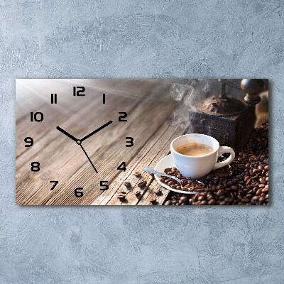 Reloj de cristal horizontal Café de la mañana