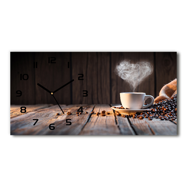 Reloj rectangular Una taza de café