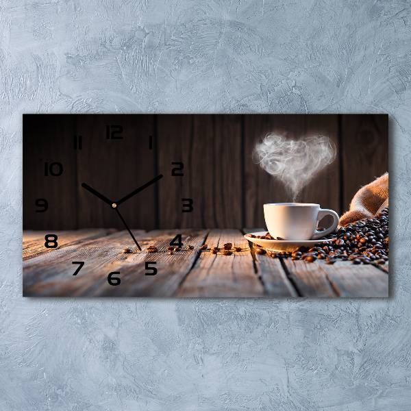 Reloj rectangular Una taza de café