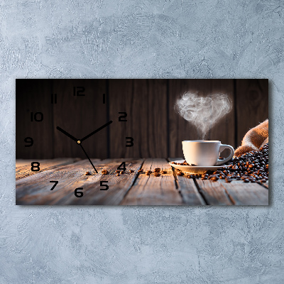 Reloj rectangular Una taza de café