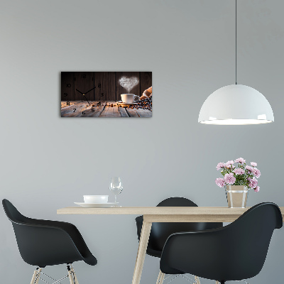 Reloj rectangular Una taza de café