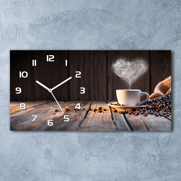 Reloj rectangular Una taza de café