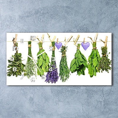 Reloj de cristal horizontal Hierbas en una cuerda