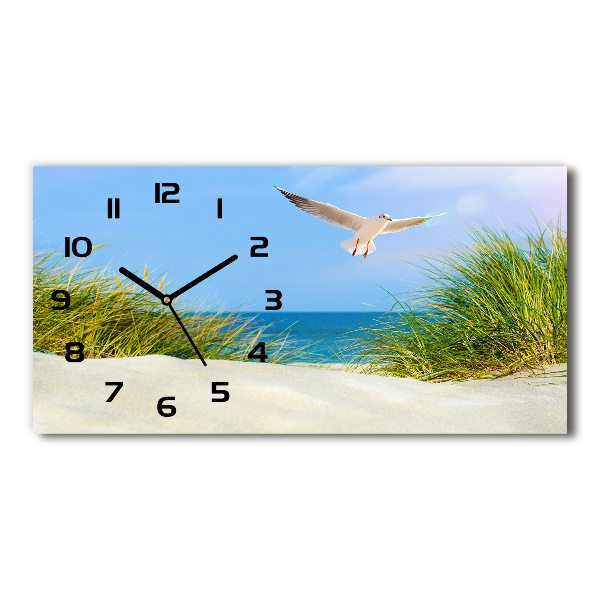 Reloj horizontal Gaviota en la playa