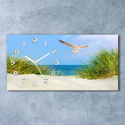 Reloj horizontal Gaviota en la playa