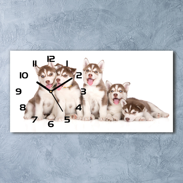 Reloj rectangular Cachorros de husky