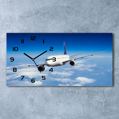 Reloj de cristal horizontal Un avión en el aire