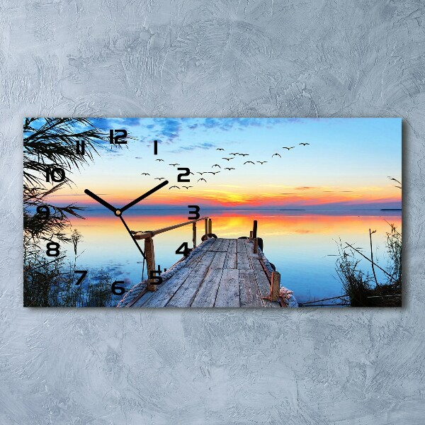 Reloj horizontal Muelle en el lago