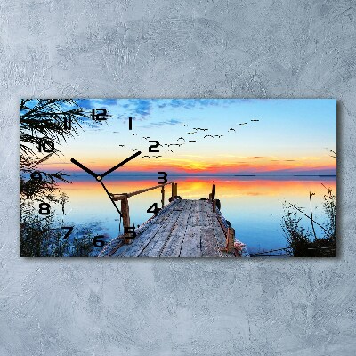 Reloj horizontal Muelle en el lago