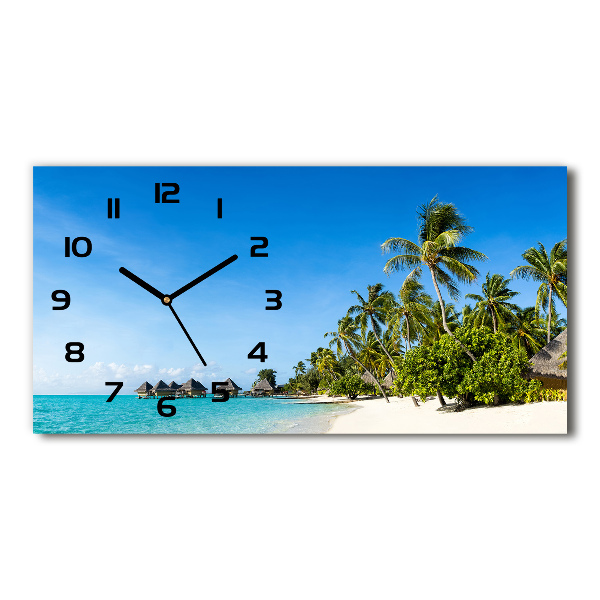 Reloj de cristal horizontal Playa caribeña