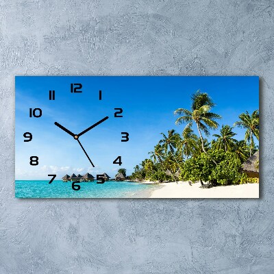 Reloj de cristal horizontal Playa caribeña