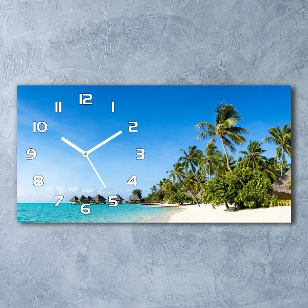 Reloj de cristal horizontal Playa caribeña