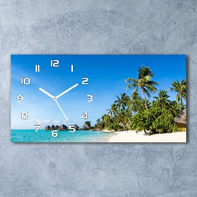 Reloj de cristal horizontal Playa caribeña