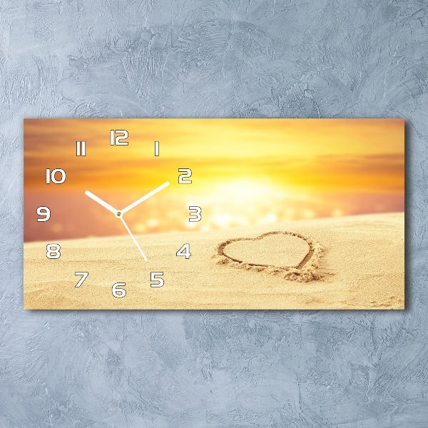 Reloj horizontal Corazón en la arena