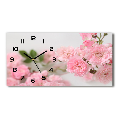 Reloj de cristal horizontal Rosas silvestres