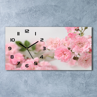 Reloj de cristal horizontal Rosas silvestres