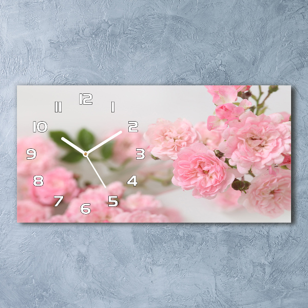 Reloj de cristal horizontal Rosas silvestres