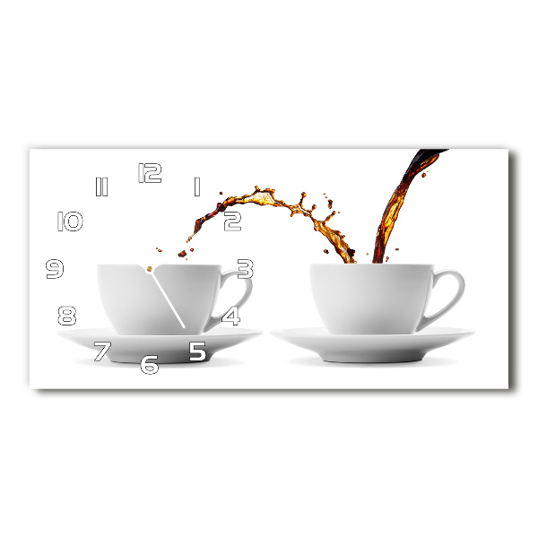 Reloj de cristal horizontal Café vertido